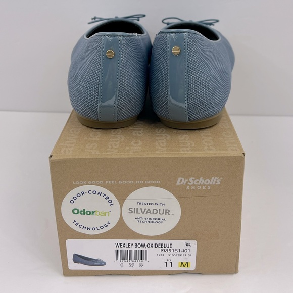 Dr SCHOLL’S WEXLEY BOW LOAFERS, OXIDE BLUE COLOR, ODOR-BAN, SIZE 11M, EUR 42 - Picture 4 of 16